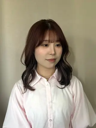 セミロング 透明感カラー🫧 🍒久留米美容室のヘアスタイル