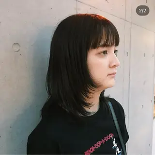 ミディアム カラー ショートウルフくせ毛 お任せくださいのヘアスタイル