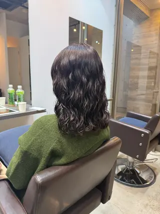 セミロング 🌿朝5分でお洒落 パーマスタイル🌿のヘアスタイル