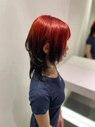 ミディアム カラー 佐野 えり奈のヘアスタイル