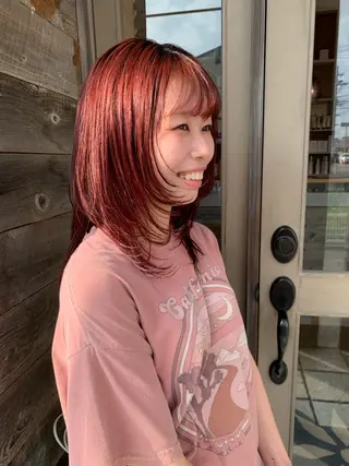 セミロング カワサキ マホのヘアスタイル