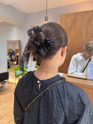 セミロング ヘアアレンジ 🎗️【ヘアセット 美眉】吉川玲🎗️のヘアスタイル