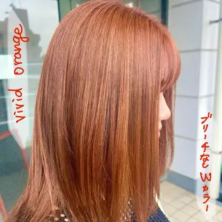 カラー 髪質改善×ブリーチ 無しWカラー🫧天神のヘアスタイル