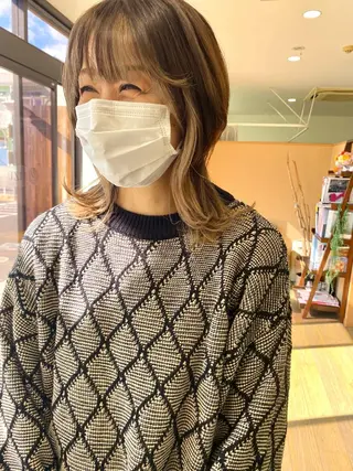 ミディアム カラー ブリーチカラー🫧 森　凪沙のヘアスタイル