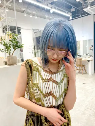 ミディアム カラー メンズパーマ💈藤田 晃志のヘアスタイル