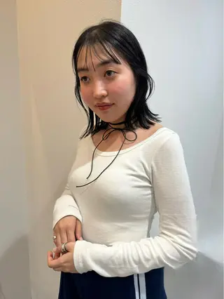 ミディアム カラー もりしま あやかのヘアスタイル