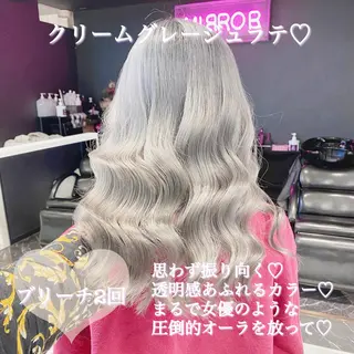 ロング カラー ヘアアレンジ TAKUMAブリーチ /切りっぱなし🪽のヘアスタイル