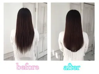 ロング レイヤー 艶々カラーのヘアスタイル