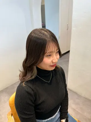 ミディアム カラー HANAME 原宿美容室のヘアスタイル
