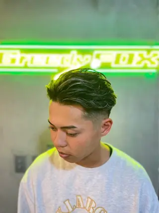 ミディアム パーマ dunhill 斉藤 大樹/メンズカットのヘアスタイル