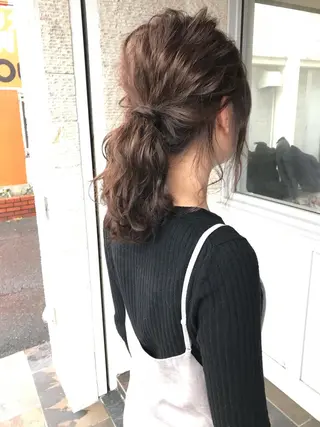 ミディアム カラー ヘアアレンジ Mariana/ 鶴原-ハイライトのヘアスタイル