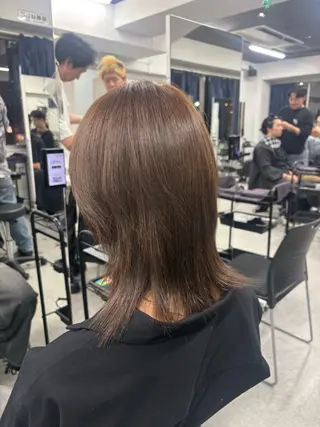 ミディアム カラー ベージュ×レイヤー 🤎横浜/miu🤎のヘアスタイル