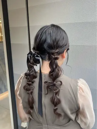 ロング ヘアアレンジ ふわモテ/艶カラー yuki♡♡のヘアスタイル