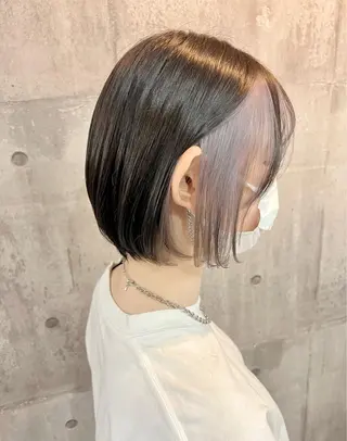 ショート カラー 興津/韓国レイヤー ダブルカラー美髪縮毛のヘアスタイル