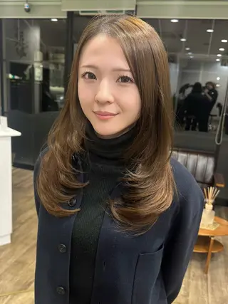 セミロング 髪質改善/韓国風 レイヤー/田村祐樹のヘアスタイル