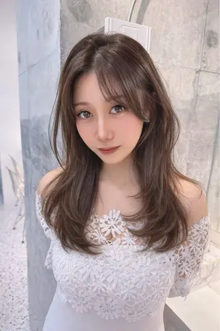 セミロング カラー ✨レイヤー/韓国 /✨ヘア山下　遥のヘアスタイル