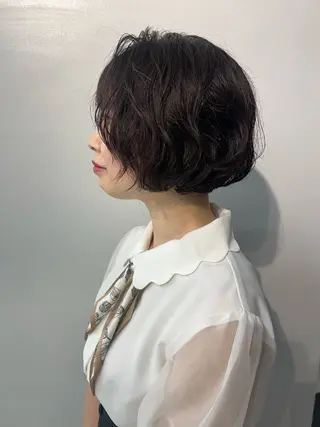 ショート パーマ ナチュラル×色気パ ーマ 渋谷/マナミのヘアスタイル
