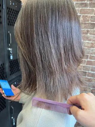 ミディアム カラー パーマ ヘアアレンジ メンズ キッズ ネイル マツエク・マツパ アイブロウ 久木原 ゆりのヘアスタイル