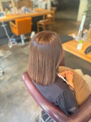 ミディアム カラー 髪質改善カラー ベージュ🤎YUMEのヘアスタイル