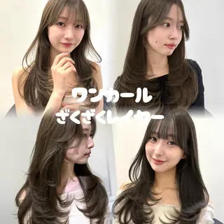 ロング カラー ミディアムレイヤー 添田晃基のヘアスタイル