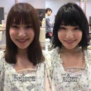 ミディアム カラー 中村 美穂のヘアスタイル