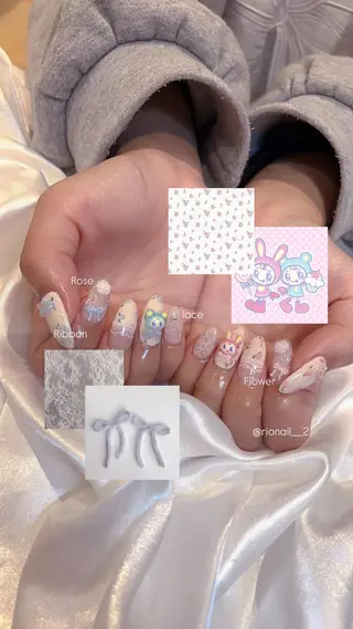 ネイル 𝘙𝘪𝘰𝘯𝘢 ...🕯🤍のネイルデザイン