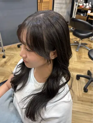 セミロング 鎌取/透明感カラー /ボブ/顔まわりのヘアスタイル