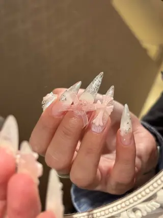 ネイル 倫実/スカルプ /ガーリー/個性派のネイルデザイン