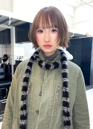 ショート ボブ.顔周りカット カット/ユキカのヘアスタイル