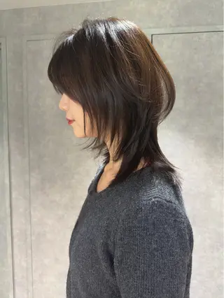 ミディアム yu-kaハッシュ カット/韓国レイヤーのヘアスタイル