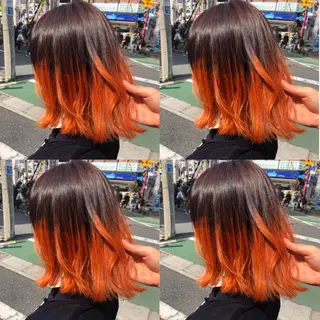 ミディアム カラー ウルフカット ハッシュカット/七海のヘアスタイル