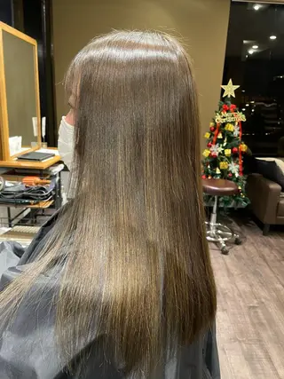 ロング カラー 髪質改善×潤艶カラー ⭐️岡田崇彰のヘアスタイル