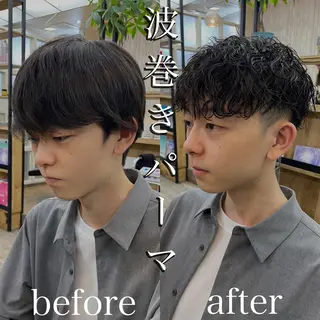 ショート パーマ メンズ HIKARU副店長/ ✨️髪質改善のヘアスタイル