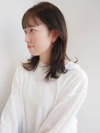 ミディアム カラー 名駅/大人可愛い /艶髪/流音のヘアスタイル