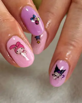 ネイル tsumeya ゆるかわ手描きネイルのネイルデザイン