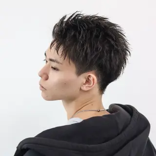ショート カラー パーマ メンズ ハイトーン/メンズマ ッシュ/KYOHEIのヘアスタイル