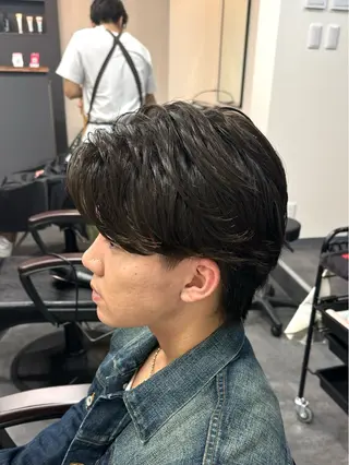 ミディアム パーマ メンズ 柏メンズカットパーマ NO.1タイチのヘアスタイル