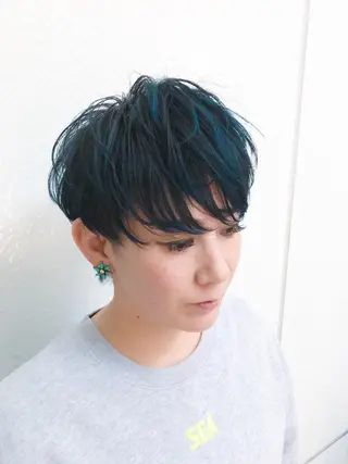 ショート カラー クロスパーマ松永裕久 似合わせカットのヘアスタイル