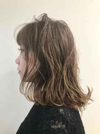 セミロング カラー パーマ ヘアアレンジ メンズ キッズ ネイル マツエク・マツパ Lien 深井店のヘアスタイル