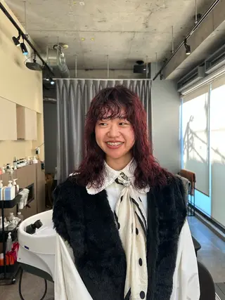 ミディアム カラー パーマ さとう あやかのヘアスタイル