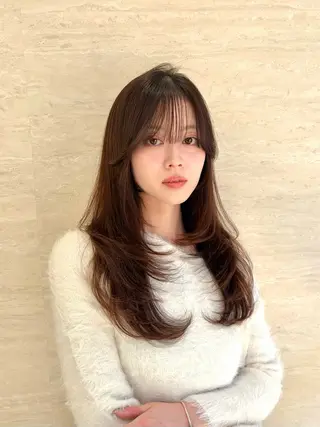 ロング タッセルボブ/韓国 レイヤー/髪質改善のヘアスタイル