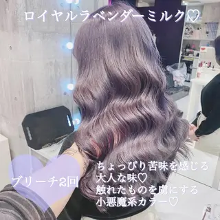 セミロング カラー ヘアアレンジ TAKUMAブリーチ /切りっぱなし🪽のヘアスタイル