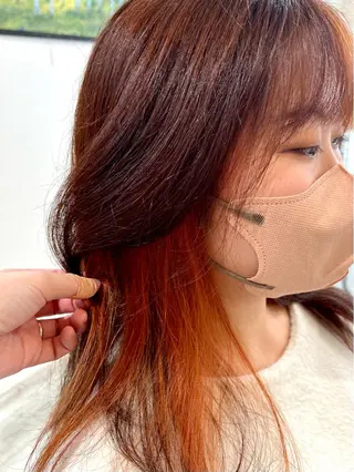 ミディアム カラー cyan Amiのヘアスタイル