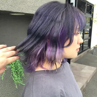 セミロング maco 艶感ハイトーン🦋のヘアスタイル