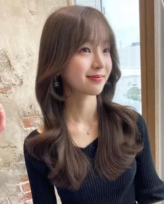 ロング カラー 顔まわりカット🌟 くびれヘア/寺門遥輝のヘアスタイル