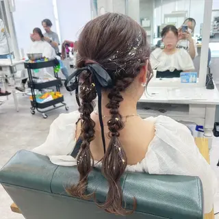 ロング ヘアアレンジ JUNSHIN🦋 ヘアセット／カラーのヘアスタイル