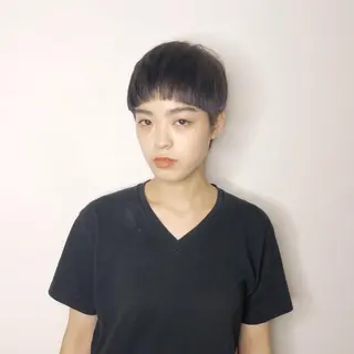 ショート カラー カラーモデル募集中 美容室ハピスのヘアスタイル
