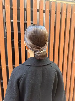 セミロング ヘアアレンジ 🎗️【ヘアセット 美眉】吉川玲🎗️のヘアスタイル