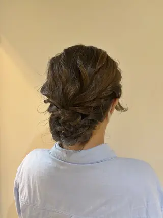 ミディアム ヘアアレンジ 大阪／ハイトーン ／アレンジ／りなのヘアスタイル