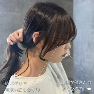 セミロング 新宿/韓国レイヤー/ 顔まわり/メンズヘアのヘアスタイル